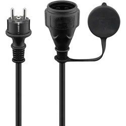 Goobay, Verlängerungskabel, Netzkabel 25 m, Schwarz (25 m, CEE 7/4)