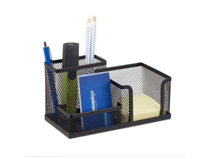 Stiftehalter mit Zettelhalter Schwarz