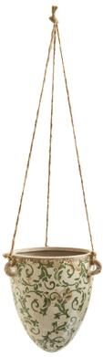 Nearly Natural 2' Tuscan Hanging Ceramic Scroll Planter