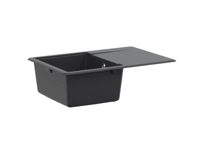Xhnifbn Granit Küchenspüle Einbauspüle Einzelbecken 67x46x19cm Graphit Robustes Spülbecken für die moderne Küche: Hitzebeständig bis 280 °C, kratzfest, inklusive Siebkorb-Ablaufgarnitur.