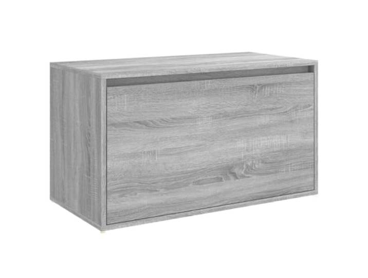 GKHPYURE Sitzbank für den Eingangsbereich, 80 x 40 x 45 cm, Sonoma-Grau Schiebeschublade, Auflageplatte, Mehrzwecksitz, Mehrschichtholz, Sonoma-Grau, Flur und Eingangsbereich