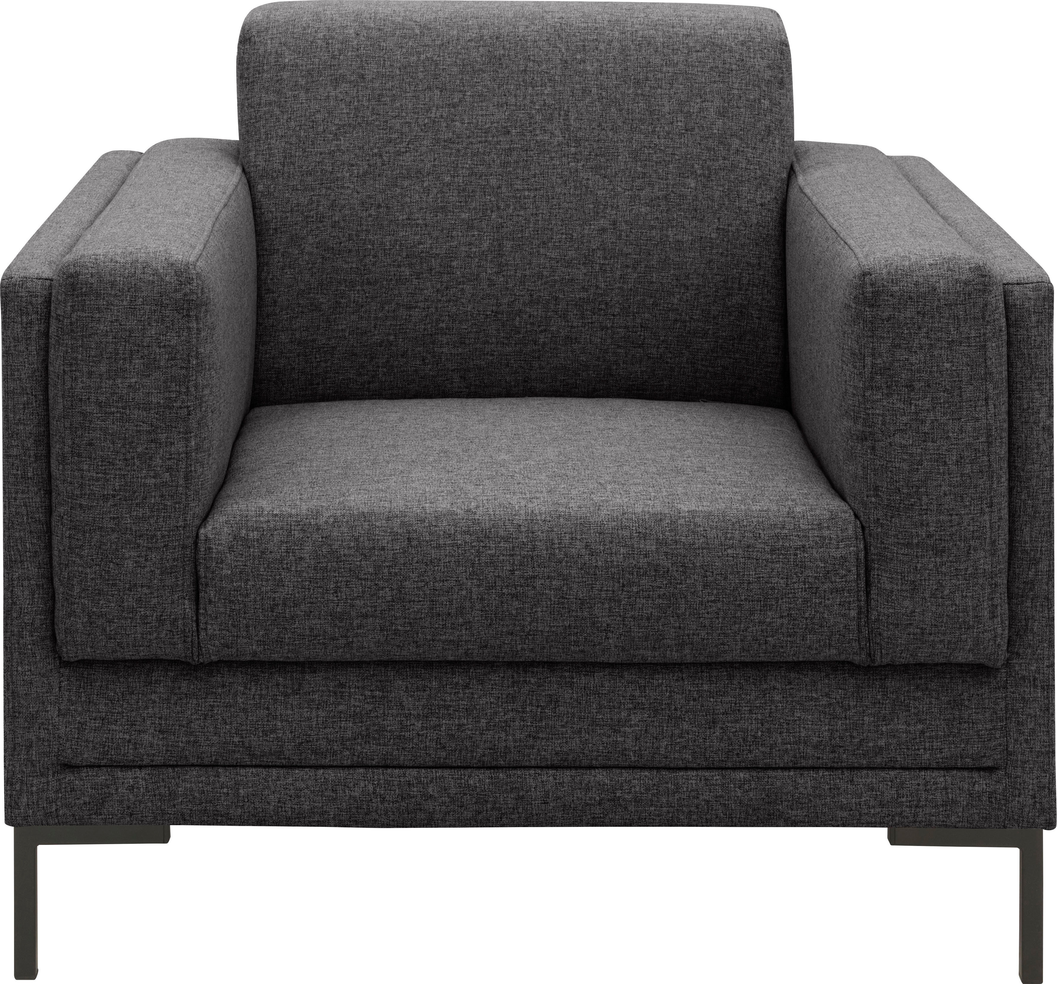 Sessel "LOOKS VII", grau (anthrazit), B:97cm H:82cm T:90cm, 100% Polyester, LOOKS BY WOLFGANG JOOP, Sessel, Sessel, klare Linien, edles Design anthrazit Struktur fein, B/H/T: 97cm x 82cm x 90cm