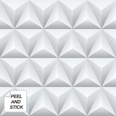 NextWall Triangle Origami Peel and Stick Removable Wallpaper - 20.5 in. W x 18 ft. L