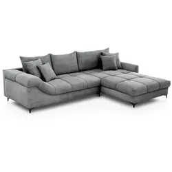Ecksofa Holiday Cord Grau Stone