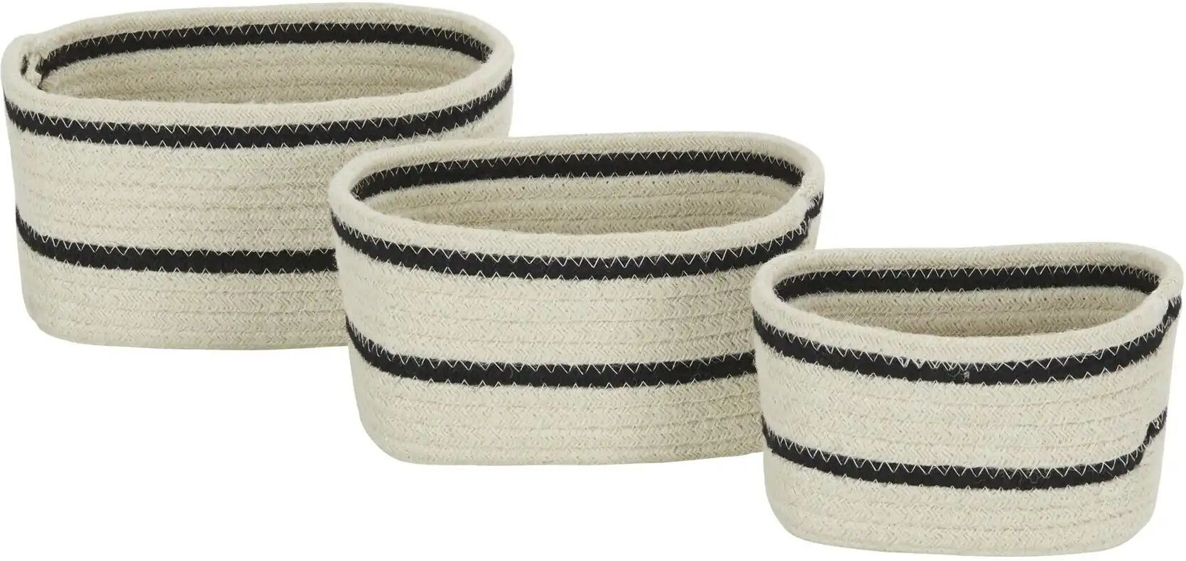 HOME STORY Aufbewahrungskorb  3er Set   ¦ creme ¦ Naturfaser,Polyester ¦ Maße