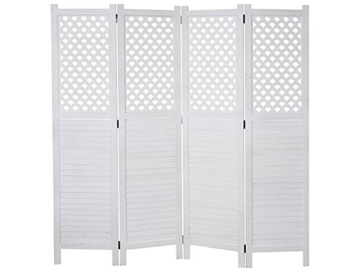 Mendler Paravent HWC-A84, Ornamente 170x161cm - weiß