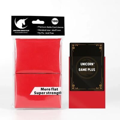 Uplift Essentials Matte Standard Card Sleeves 100 Pack Trading Card Protectors For TCG And Board Games red