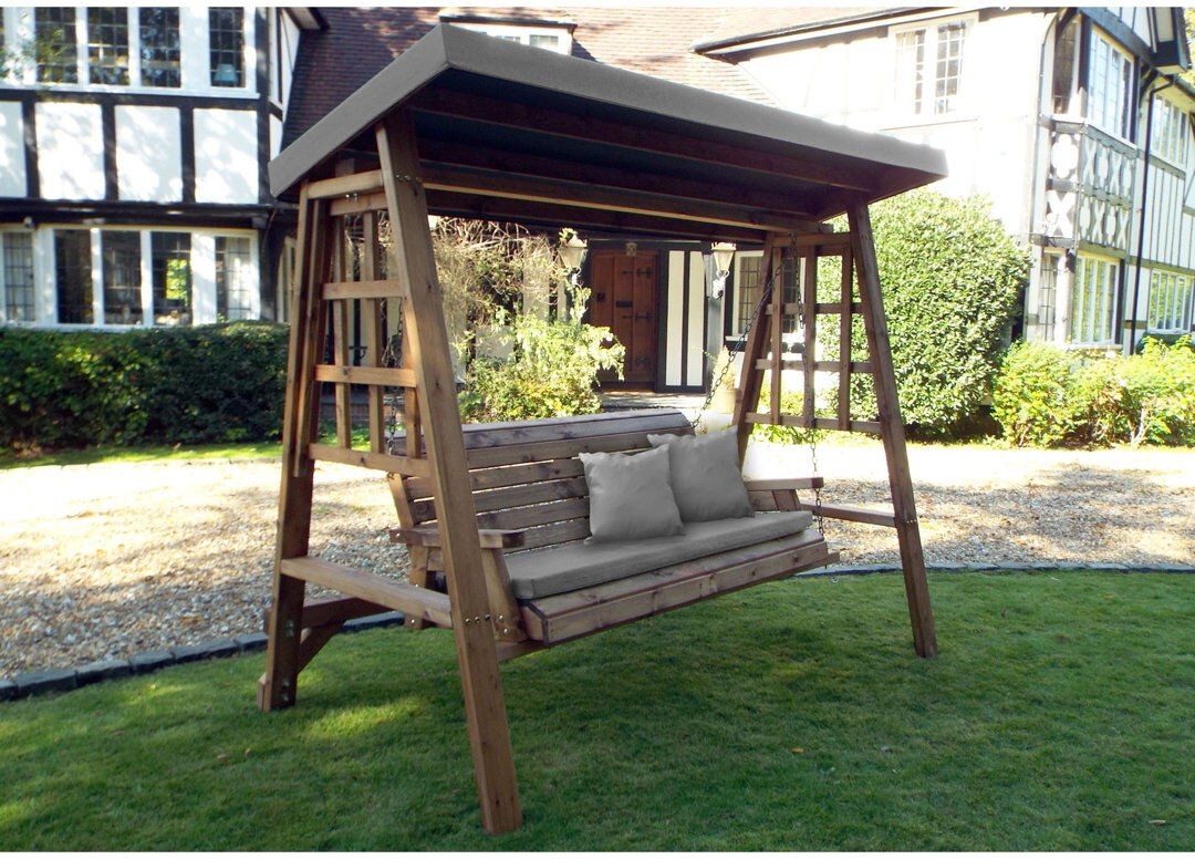 Union Rustic Galloway Porch Swing with Canopy Green 170 H x 124 W x 196cm D