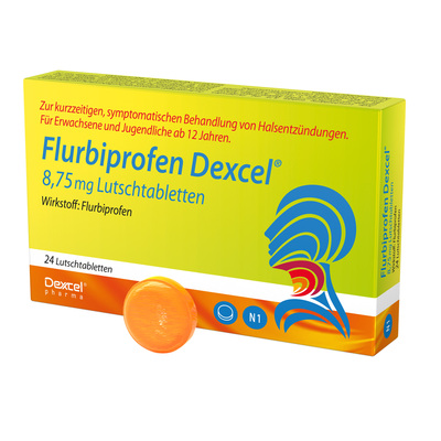 Dexcel Pharma GmbH FLURBIPROFEN Dexcel bei Halsschmerzen Lutschtabletten 24 St 16398111