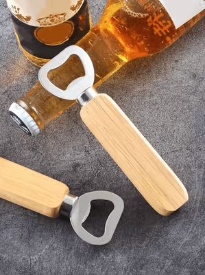Uplift Curations BarCraft Classic Wood Handle Bottle Opener Durable Stainless Steel Bartender Tool For Beer & Soft Drinks BarCraft Classic Wood Handle Bottle Opener Durable Stainless Steel Bartender Tool For Beer & Soft Drinks