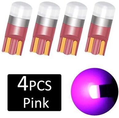 Inspired Living 4 Pack T10 W5W 3030 SMD 6000K White LED Interior Dome Bulbs pink 4pcs