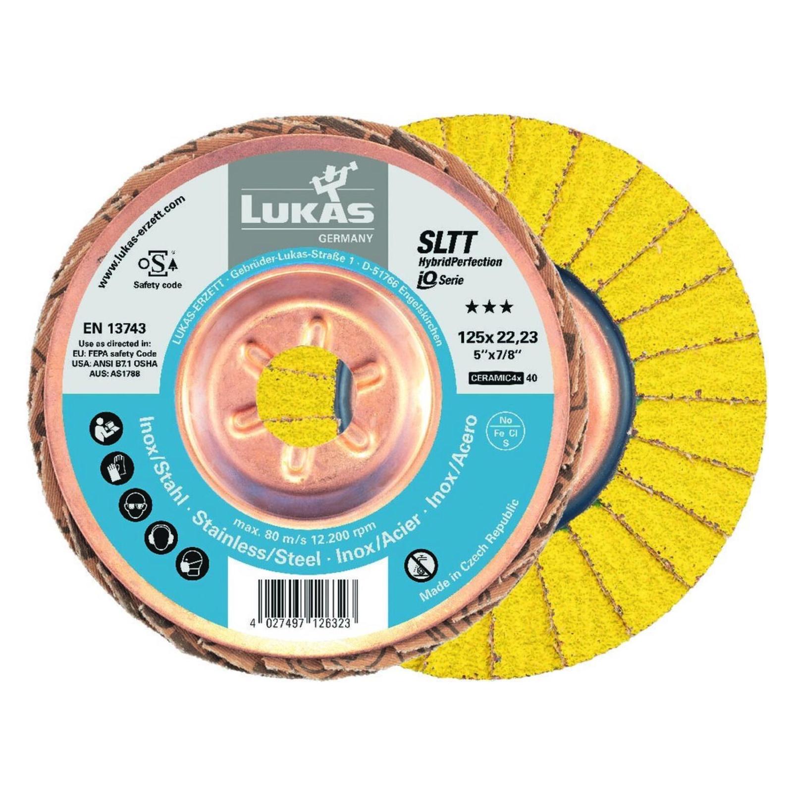 Magni Fächerschleifscheibe SLTT HybridPerfection 125mm Ceramic4x Korn 60 Lukas-Erzett (60) (79320365)