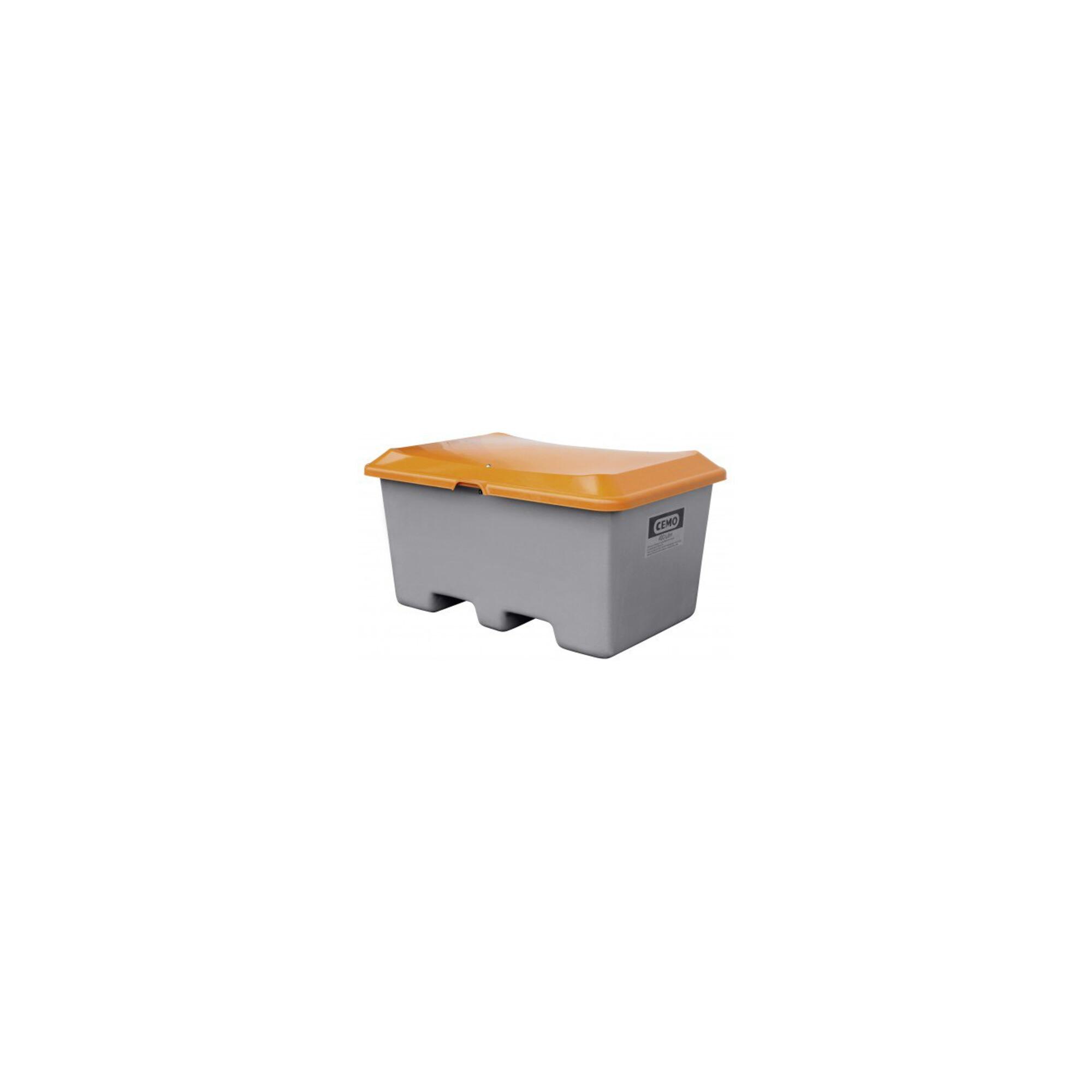 CEMO Streugutbehälter Plus3 400 Liter unterfahrbar ohne Entnahme grau/orange (10571)