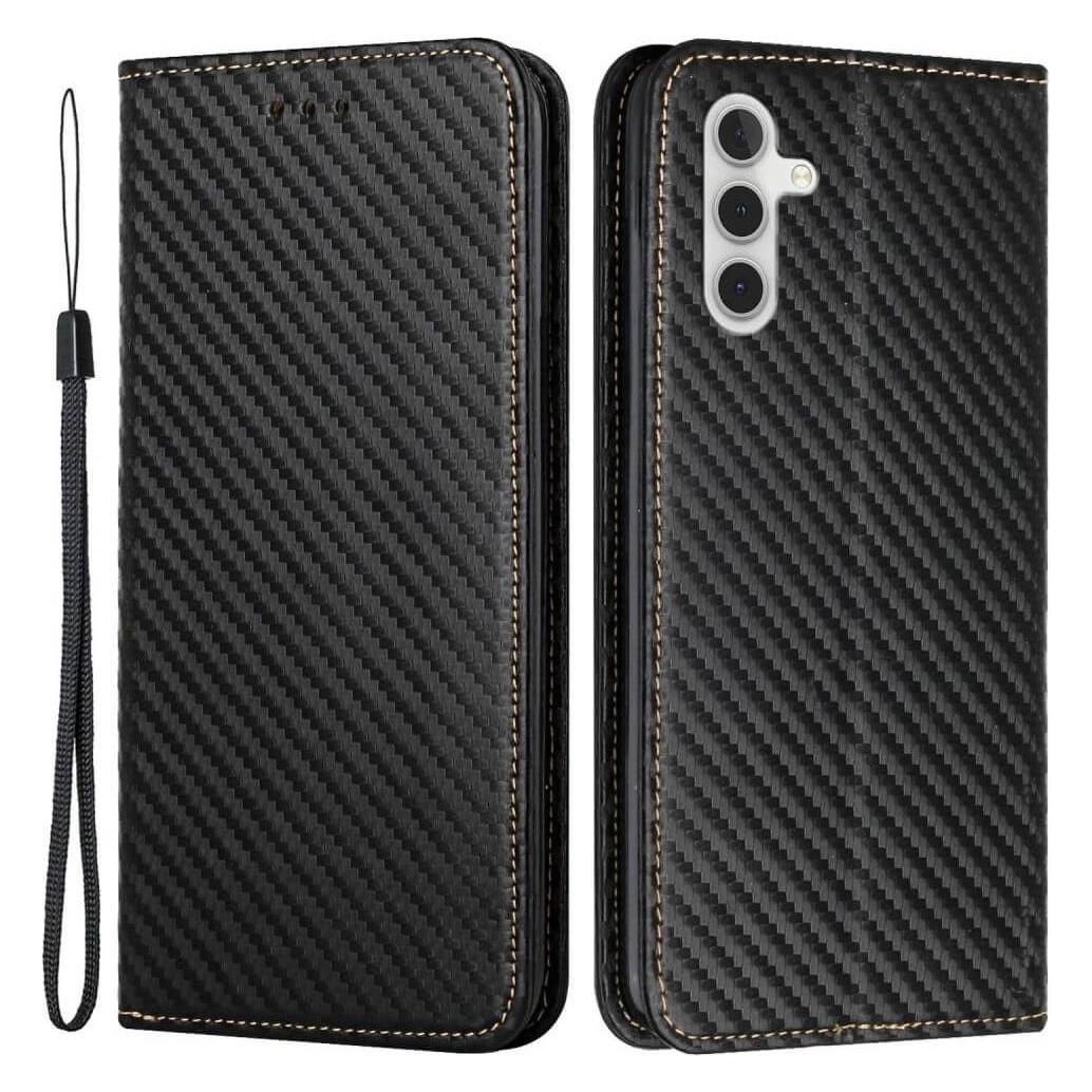 Cover-Discount Carbon Look Flip Case grau (Samsung Galaxy S24) (660172119E)