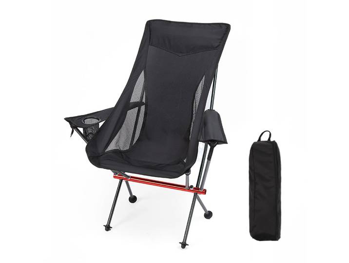 Chaise pliante avec accoudoir, chaises de Camping en aluminium avec couvercle de tasse, chaise pliable légère pour randonnée pêche plage