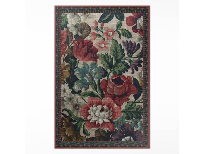 Wallfluent Teppich 60x90 cm Zarte Blumen Voller Farben, Salbeigrün, Kunststoff, 60x90 cm, Teppiche und Böden, Teppiche