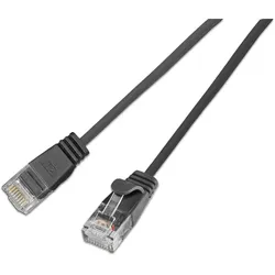 2x Wirewin Slim Patchkabel: UTP, 7.5m, schwarz (U/UTP, UTP, CAT6, 7.50 m), Netzwerkkabel