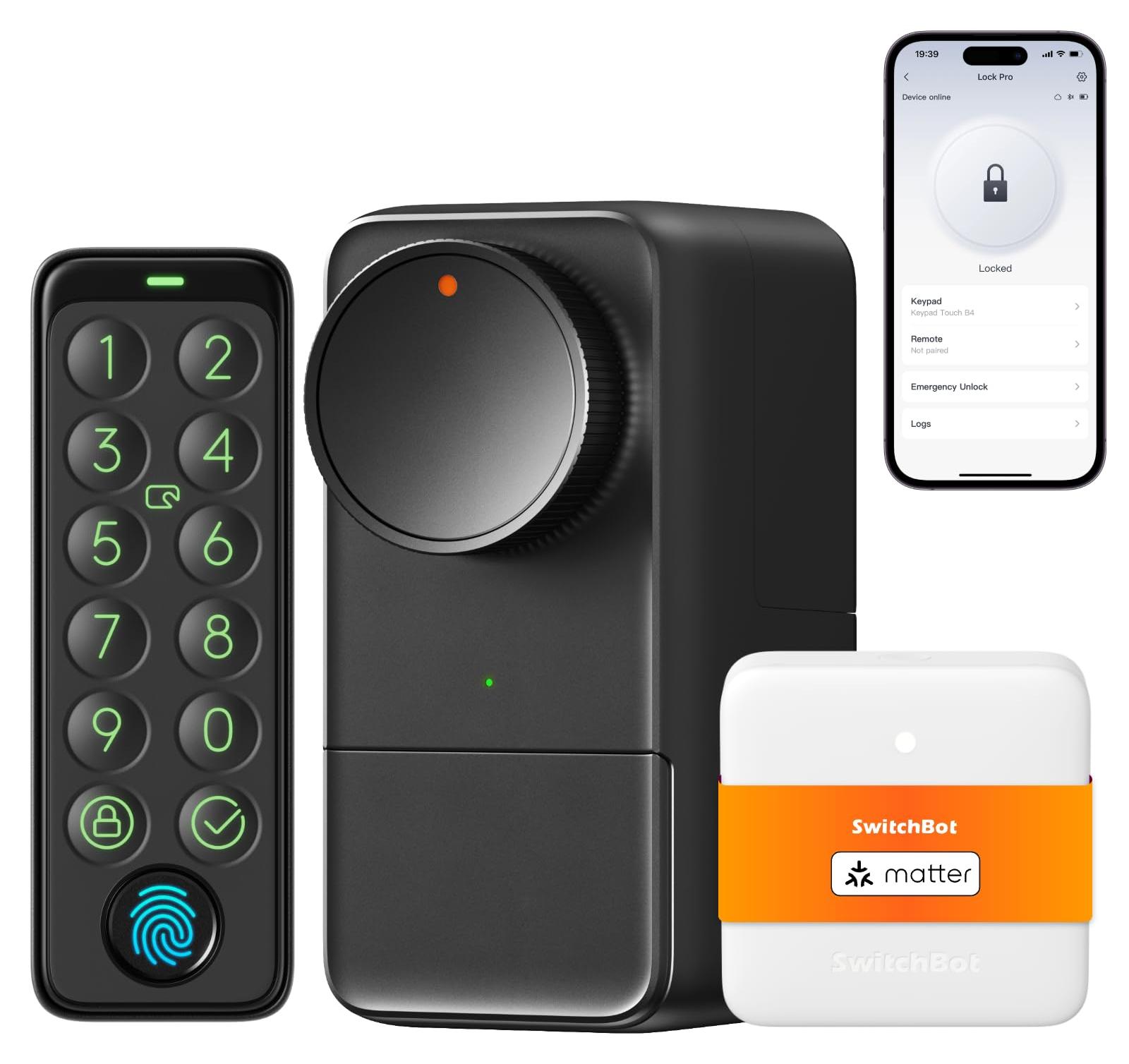 Smart Lock Pro mit Touchscreen, Fingerabdruck, WiFi, Matter