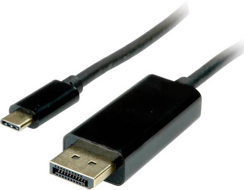 Value USB-C / DisplayPort Adapterkabel USB-C Stecker, DisplayPort Stecker 2.00 m Schwarz 11.99.5846 USB-C-Displaykabel