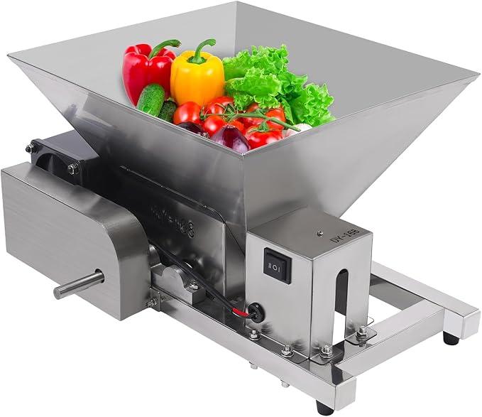 4L Elektrische Obstmühle Maischemühle,60W Motor, 44 lbs/h Kapazität | Traubenmühle Obsthäcksler Brot Zerkleinerungsmaschine,Obstpresse für Mahlen von Obst Brot und braunem Zucker
