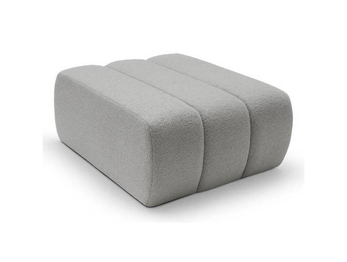 Sepro Meble Pouf Hellgrau Aloo Gepolstert Bouclé Lambi, Grau, 82x41x75 cm, Wohnzimmer, Sessel, Hocker & Hockerbänke, Poufs