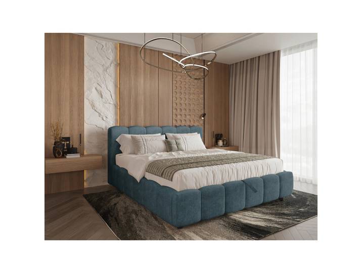Carryhome Polsterbett, Dunkelblau, Kunststoff, Hainbuche, 160x200 cm, Schlafzimmer, Bett, Doppelbetten