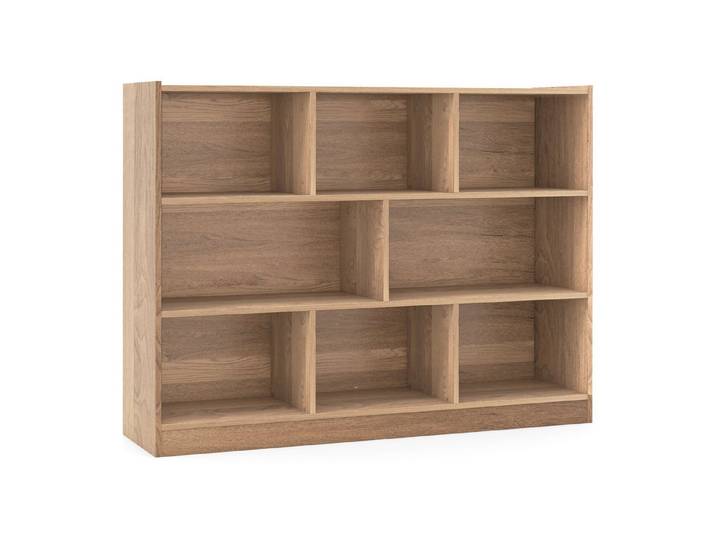 COSTWAY Kinderregal, mit 2 großen Fächern und 6 kleinen Fächern, 122x32x93cm