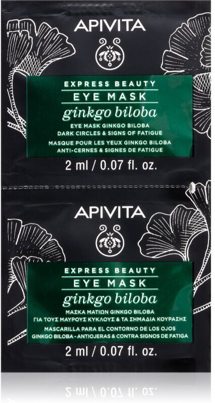 Apivita Express Beauty Eye Mask Gingko Biloba eye mask to treat swelling and dark circles 2x2 ml