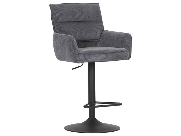 Novel Barhocker Ashlee, Anthrazit, Drehteller, 54x98-120x58 cm, Stoffauswahl, Sitzfläche 360° drehbar, Esszimmer, Barmöbel, Barhocker