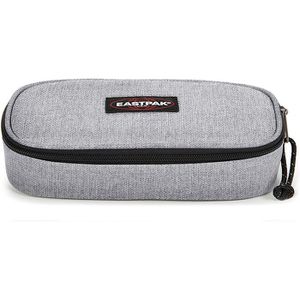 Eastpak Oval Single Sunday Grey, Federmäppchen Schlamperetui, aus Stoff, hellgrau