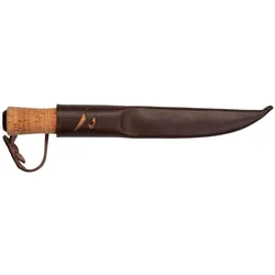 Helle, Mehrzweckmesser, Anglermesser HELLEFISK, Sandvik 12C27 Stahl, rostfrei, Lederscheide (12.30 cm)