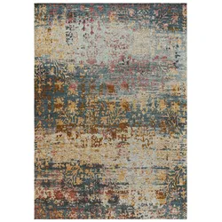 benuta Nest Flachgewebeteppich Frencie Blau 160x235 cm - Vintage-Stil Teppich im Used-Look