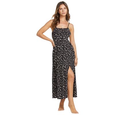 Maxikleid BILLABONG "Take Your Time", Damen, Gr. S, Kurzarm, schwarz (schwarz sands), Obermaterial:100% Viskose., Kleider Maxikleid
