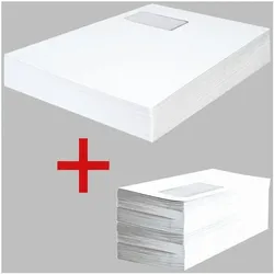 OTTO Office Premium 250 Versandtaschen C4 mit Fenster inkl. Briefumschläge weiß, 32.4x22.9 cm