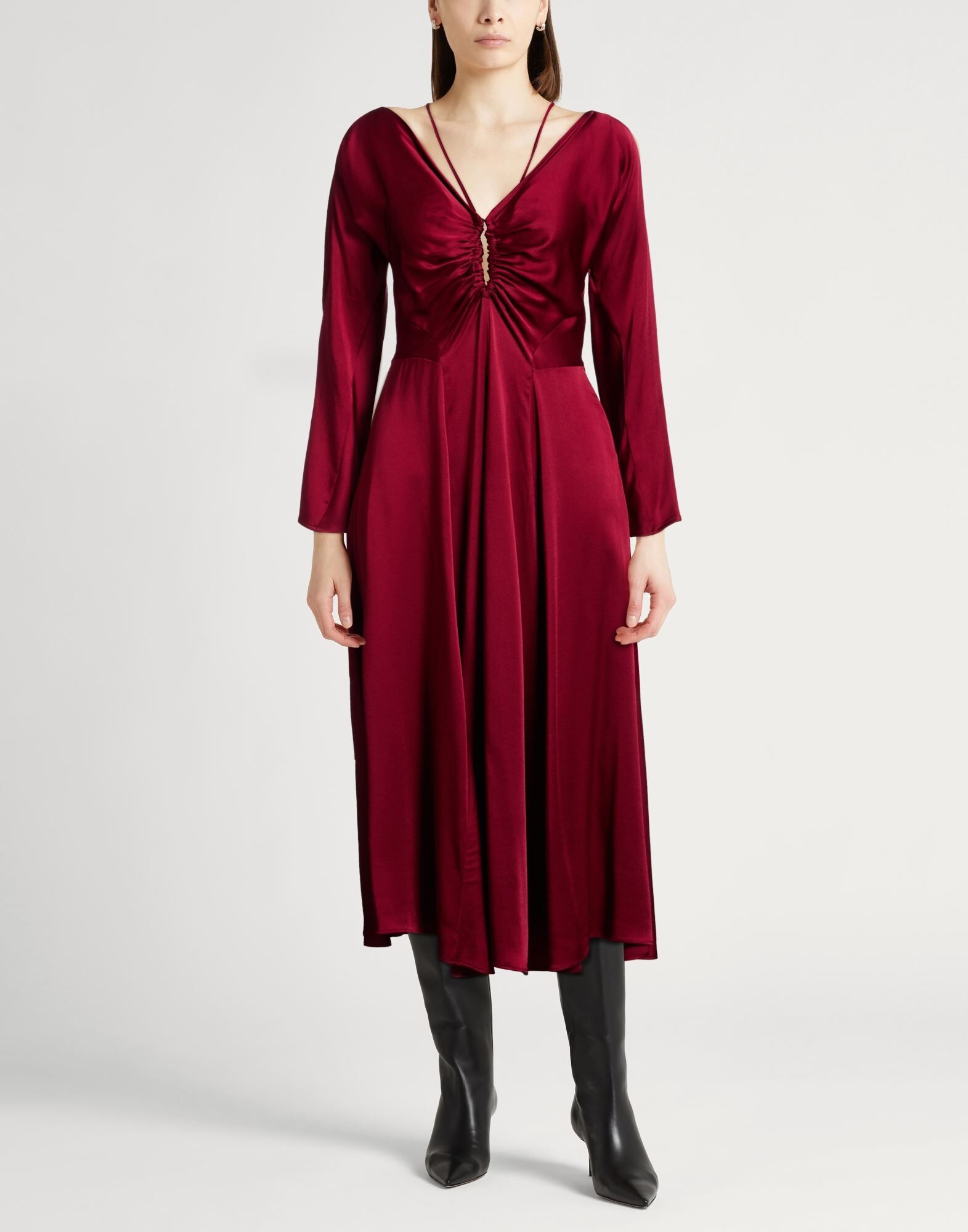 Palmer//harding Vestido midi Mujer Burdeos 38 Mujer