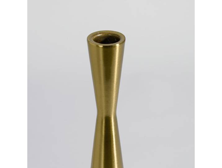 Vergoldeter Stahlkerzenständer, H 22 cm