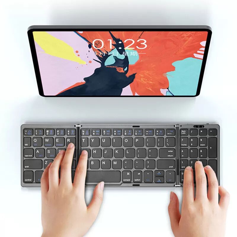 INF Clavier Bluetooth pliable Le noir
