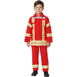 Maskworld Feuerwehr Kostüm für Kinder rot (140)