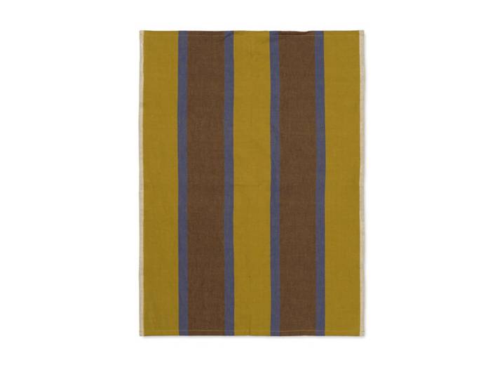 Ferm Living - Hale Geschirrtuch, lime-dunkelblau-chocolate