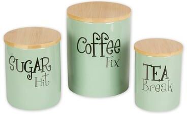 DII Coffee/Sugar/Tea Ceramic Canister (Set of 3)