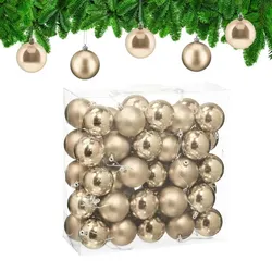 Relaxdays Weihnachtskugeln 50er Set Creme,Silber