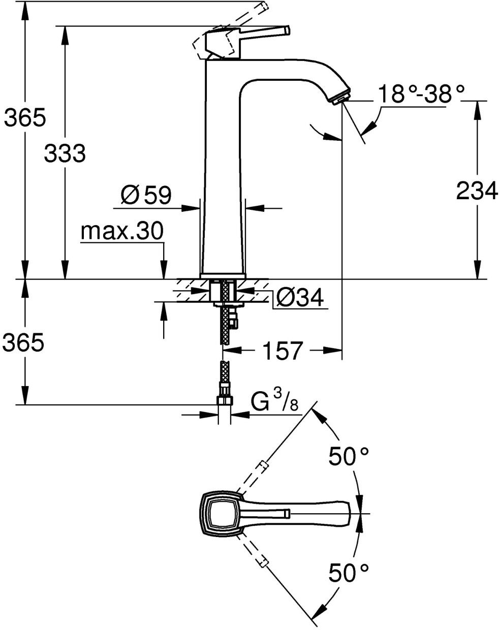 Grohe Waschtischarmatur Grandera 24371IG0