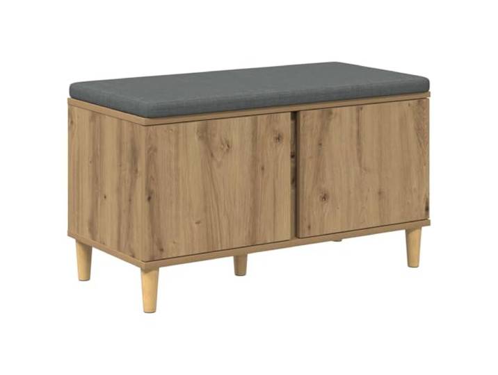 HBBMGYD Eingangsbank, Eiche, handgefertigt, 80 x 38 x 46 cm Holzwerkzeug, Gleitkissen, abnehmbarer Bezug, Aufbewahrungsregal, konische Füße, Flur, Eingang