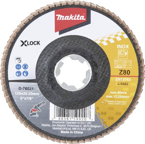 Makita D-76021 Fächerschleifscheibe Durchmesser 125mm Körnung (num)=80 1St.