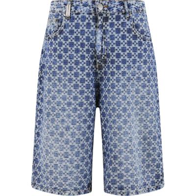 Shorts 2Y STUDIOS "2Y Studios Tariq Carre Baggy Shorts", Herren, Gr. 36, Normalgrößen, light blau, 100% Baumwolle, unifarben, loose fit, Hosen Shorts