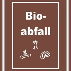 HB-Druck Bioabfall Mülltrennung Aufkleber Text Symbol Essen A9 (37x52mm)