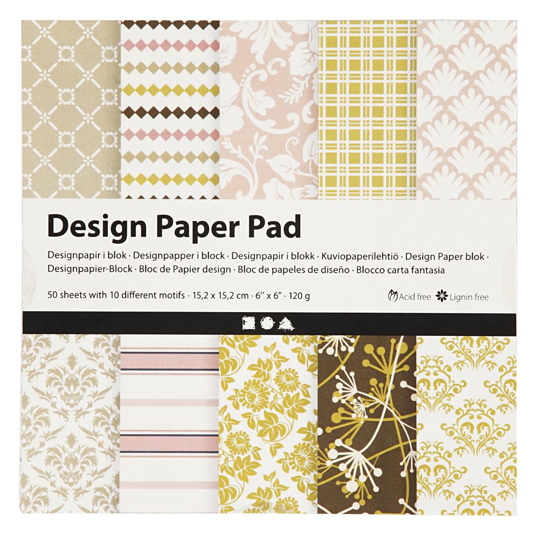 Creativ Company Designpapierblock Grün/Rosa, 50 Blatt (120 g/m², 1x) (5712854305198)