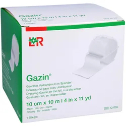 Gazin, Verbandsmaterial, Gerollter Verbandmull im Spender 10 cm x 10 m 8fach, 1 St. Verband