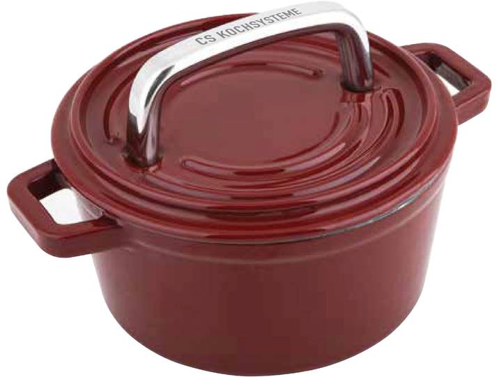 Fleischtopf CARL SCHMIDT SOHN Alpen , rot (dunkelrot), H:7cm Ø:14cm, Töpfe, Fleischtopf, Induktion