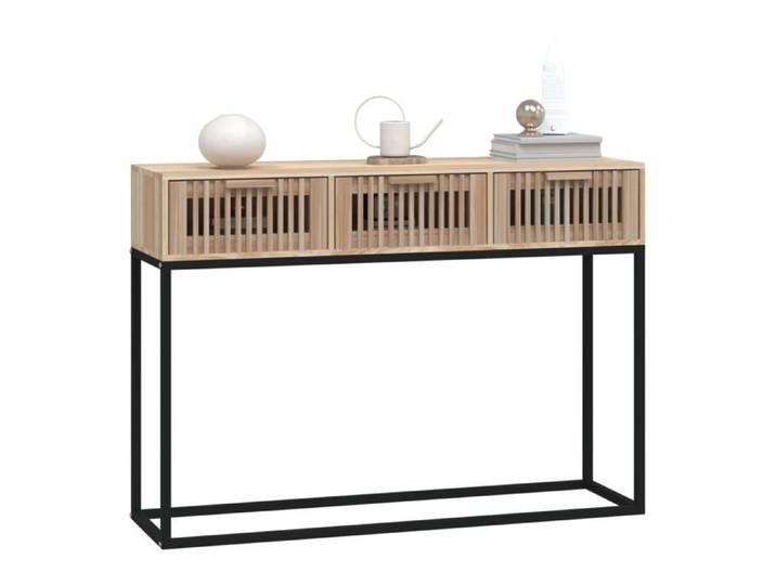 (SOLDES Janvier）Table d'Entrée Bout de Canapé Brun Meuble console à live edge 140x40x80 cm bois d'acacia solide 03_56934837